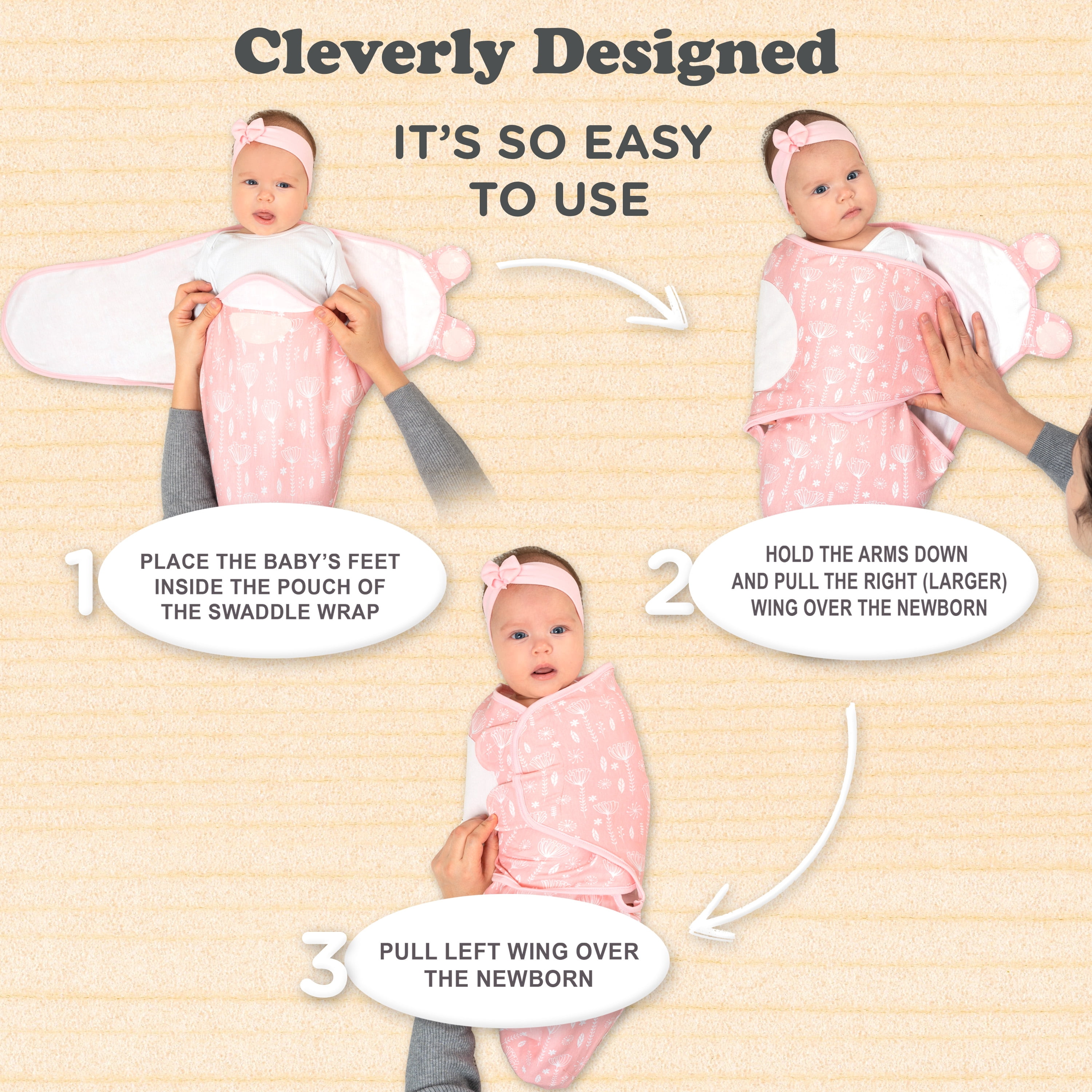 Bublo Baby Preemie Swaddles 4-7 lbs - 3-Pack Premature Babies Swaddle Sleep Sack - Organic Cotton - Premature Infant Sleeping Sack - Easy Adjustable Baby Swaddle Blanket Wrap
