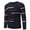 Navy, variant on jsaierl Mens Sweater Knit Crew Neck Striped Print Top Long Sleeve Slim Fit Stretch Fall and Winter Pullover Sweater