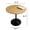 Natural + MDF + MDF + Metal, variant on 24 Inch Black Round Table for Small Spaces, Modern Tulip Dining Table with MDF Top and Steel Base, Mid Century Kitchen Table for Living Room