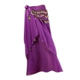 thumbnail image 2 of Falda de danza del vientre para mujer, vestido de gasa con cadena en la cintura, multicolor, 33,46 pulgadas Púrpura, 2 of 8