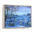 thumbnail image 2 of Designart Art Mural Cadre Flottant Village d'Hiver à Noël Cabane & Lodge, 2 of 4