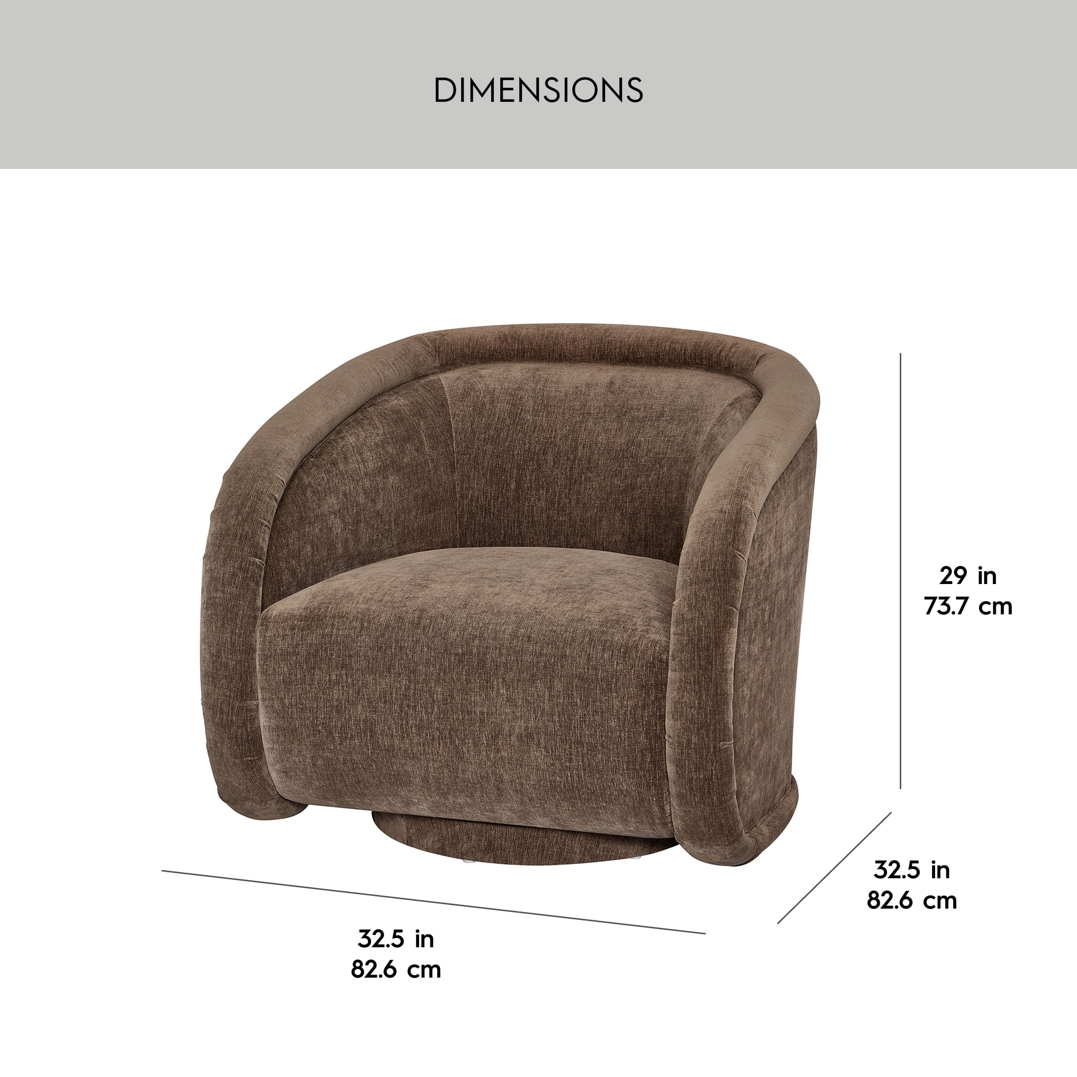 Better Homes & Gardens Sienna Modern Swivel Chair, Coffee Velvet Fabric