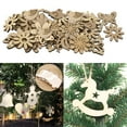 thumbnail image 2 of 100Pc Rustic Wooden Shapes Cutout Pieces Wooden Embellishments Crafts Decor , Flowers, 2 of 8