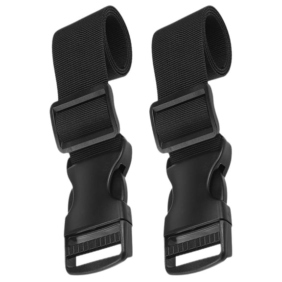 WHAMVOX 2Pcs Portable Black Nylon Adjustable Luggage Belt Straps for Suitcase Fixing