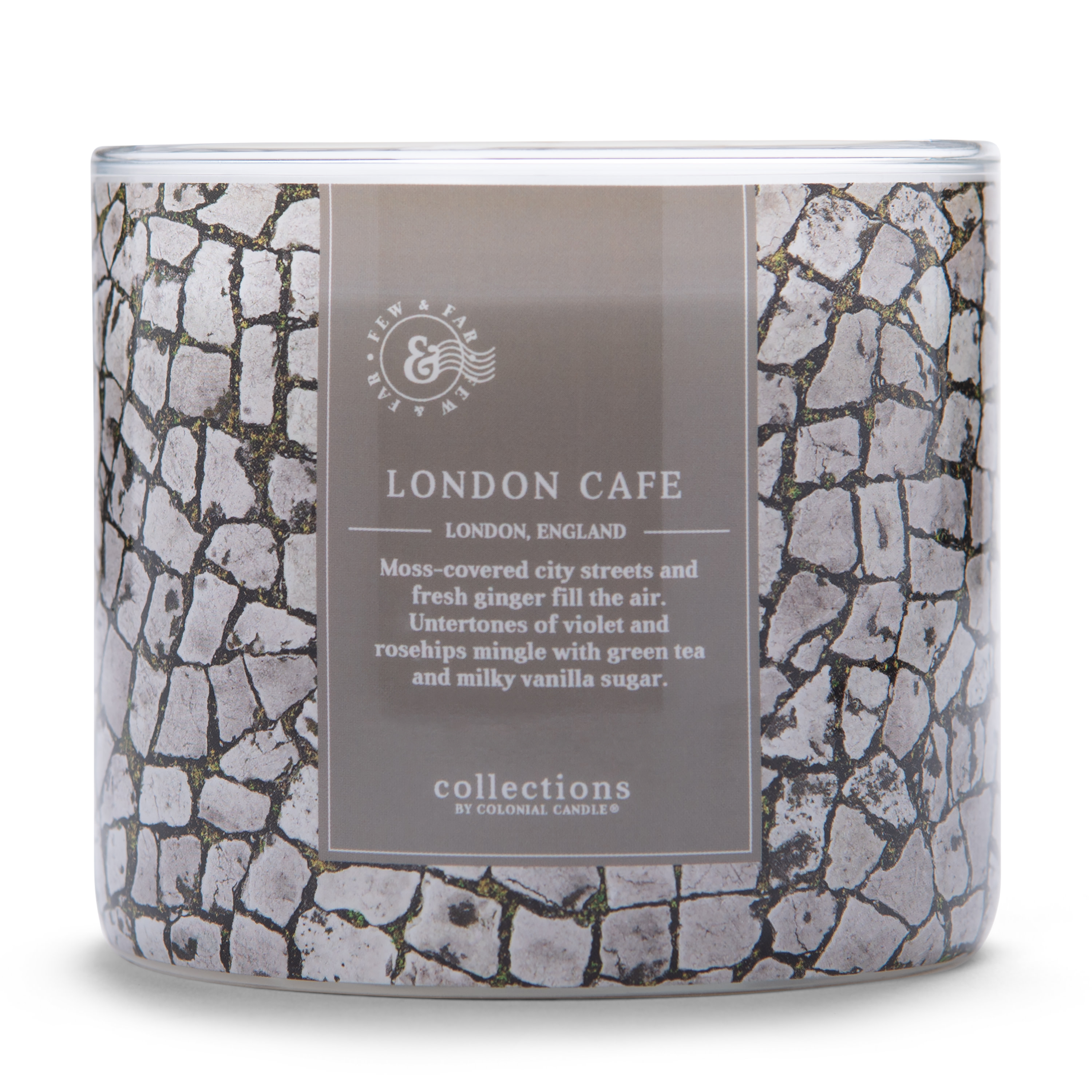 Colonial Candle London Café 14.5 Oz Scented Candle, Gray