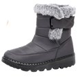 thumbnail image 2 of EKVAHL Women's Zipper Winter Snow Boots, Faux Faux Fur Collar Booties, Non‑Slip Wide Width Warm Walking Boots for Outdoor Cold Days Gray, 2 of 3
