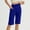 Blue, variant on Qulqfy Comfort Summer Pants for Women Workout Green Casual High Waisted Sports Solid Capris Trousers for Women L