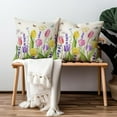thumbnail image 5 of Spring Tulip Flowers Pillow Covers 16x16 Inch Set of 2 Summer Colorful Floral Throw Pillow Cover Spring Decorations Cushion Case for Sofa Couch Home Decor, 5 of 6