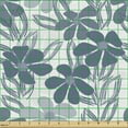 thumbnail image 2 of Ambesonne Floral Fabric by the Yard Upholstery, Pastel Colors with Leaves, 1 Yard, Pale Grey Slate Blue, 2 of 5