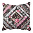 thumbnail image 1 of BOSDECO Black Flower Floral Patchwork Pattern With Roses Colorful Blossom Pillowcase 20x20 inch, 1 of 1