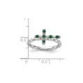 thumbnail image 2 of Gem & Harmony 1/10 Carat (Ctw) Lab-Created Emerald Cross Ring in Sterling Silver for Women, 2 of 5