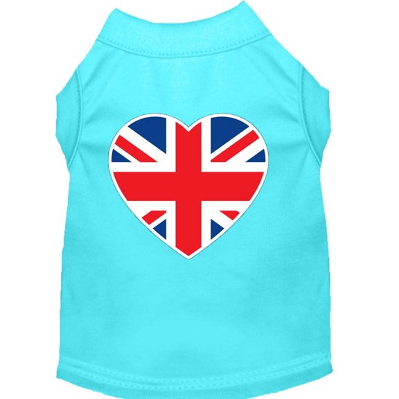 Pet Dog Cat Shirt Screen Printed, "British Flag Heart"