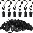 thumbnail image 1 of Paquete de 50 clips de cortina de acero inoxidable TUNC con ganchos en S color negro, 1 of 5