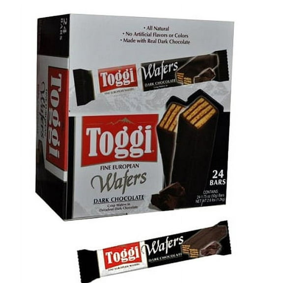 Toggi Imported Dark Chocolate Wafers, (Pack of 24)