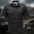 thumbnail image 2 of Eryao Men's Outdoor Cargo Button Down Shirt with Zipper Pockets Mesh Lining Quick Dry Hiking Blouses,Black,XXXXL, 2 of 7