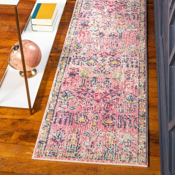 Unique Loom Monterey Collection Area Rug - Adobe (2' x 6' 9" Runner Pink/Blue)