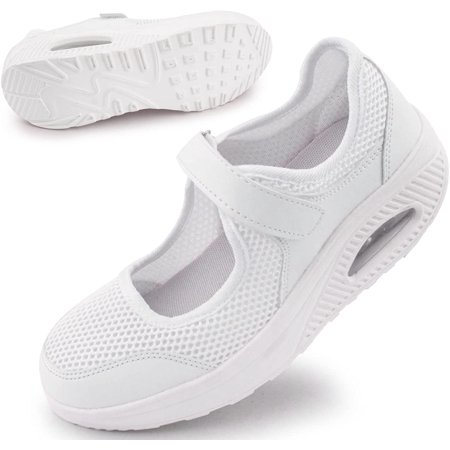 Women's Comfortable Working Nurse Shoes Non-Slip Adjustable Breathable Walking Buffer Fitness Casual Nursing Orthotic Lightweight Shoes Arthritis, Diabetes Heel Pain