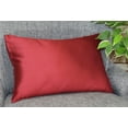 thumbnail image 2 of Aiking Home Solid Faux Silk Decorative Throw Pillow COVER 12 by 18 - Red, 2 of 3