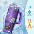 thumbnail image 4 of Halloween Gift Cup, Spooky Skeleton Bat Tumbler with Handle and Straw 30oz, Insulated Coffee Mug, 4 of 5