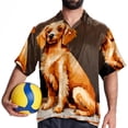 thumbnail image 4 of Pixel Dog Men's Short Sleeve Beach Shirts Poplin Spread Collar Tops Casual Printed Button Down Summer Unisex, 4 of 6