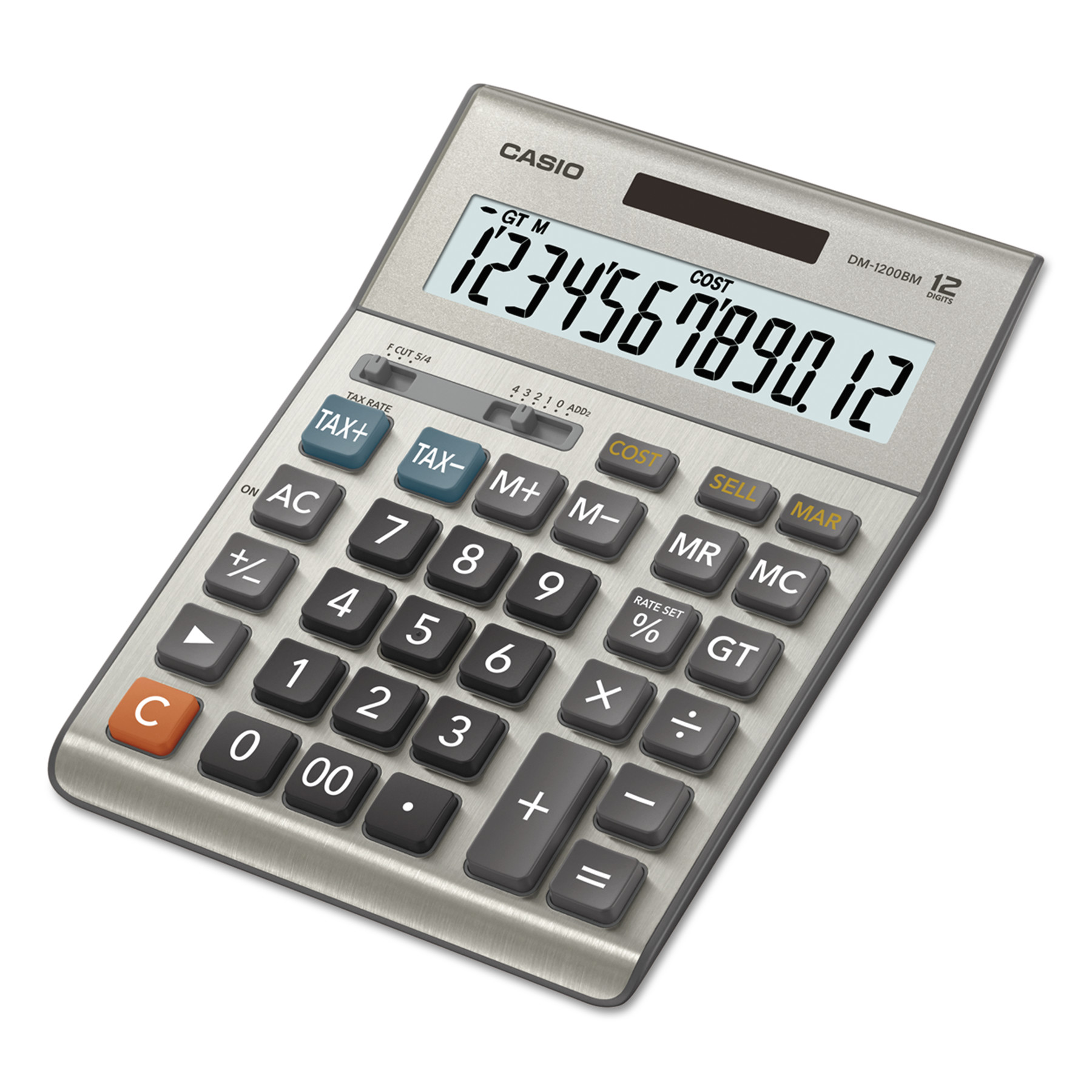 Casio DM-1200BM 12-Digit LCD Desktop Calculator - Multicolor