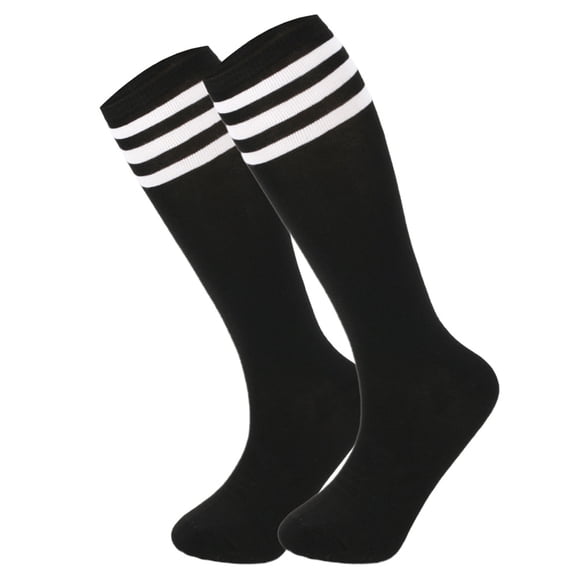Namzi 1-Pair Knee High Athletic Socks - One Size Fits Most, Knee High Sports Socks for Baseball Football, Soft Cotton-Polyester Spandex Blend Socks,Black White