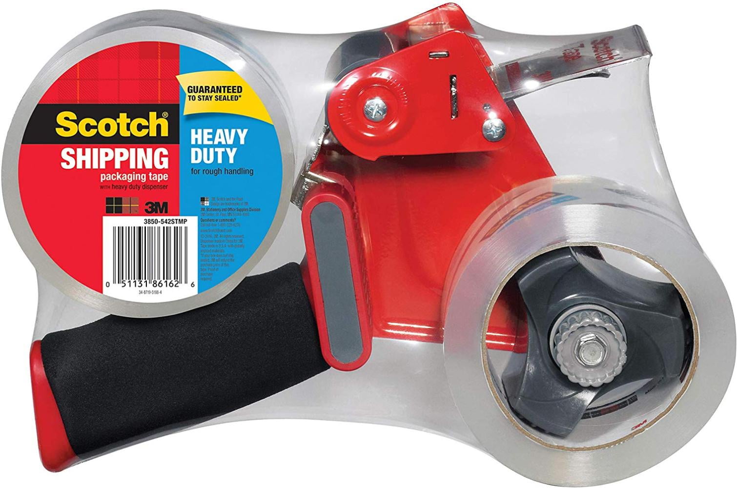 Scotch Packaging Tape Dispenser with 2 Rolls of Heavy Duty Shipping