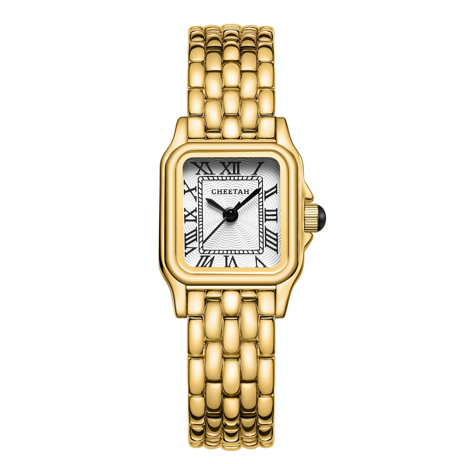 10k Yellow Gold Fine Jewelry Black 15x31mm Dial Rectangular Face Nugget Watch Designer 10K Yellow Gold Nugget watch Men Women Real Genuine  main image 3