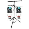 2 American DJ Inno Pocket Wash Moving Head/Yoke RGBW Lights+Stand+Cables+Clamps