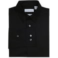thumbnail image 2 of Calvin Klein Boys' Long Sleeve Sateen Dress Shirt, Style with Buttoned Cuffs & Shirttail Hem 16 Black, 2 of 7