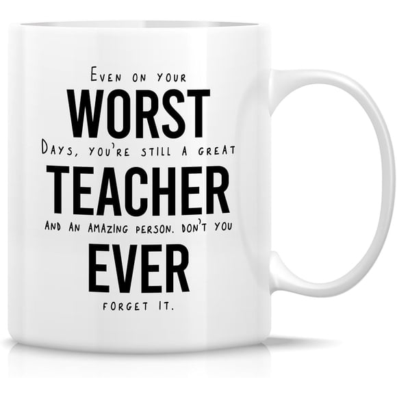 Funny Teacher Mug Gift Awesome Teacher School End Of Term 11 Oz Ceramic Coffee Mug - Thank-You Sarcastic Motivational Inspirational Birthday Gift For Her Him Friend Coworker Dad Mom Sis Bro