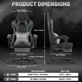 thumbnail image 4 of SOONTRANS Gaming Chair, High Back PU Leather Gamer Chair Game with Massage & Footrest, Reclining Ergonomic Computer Office Chair for Adults, Racing Style Video Game Chair, Grey, 4 of 10