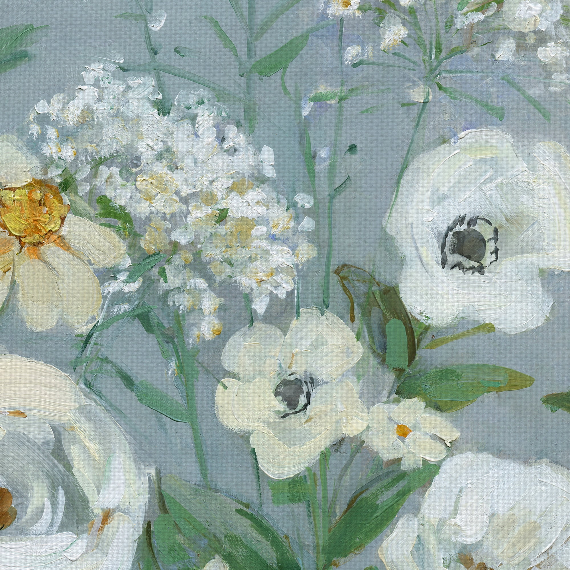 Masterpiece Art Gallery Painterly Garden Flowers I & II by Sally Swatland Canvas Art Print Set of 2 (16" x 16")