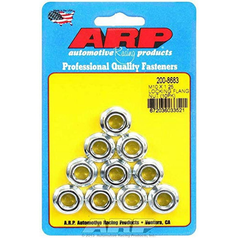 ARP M10 x 1.25 Locking Flange Nuts (10) ARP M10 x 1.25 Locking Flange Nuts (10)