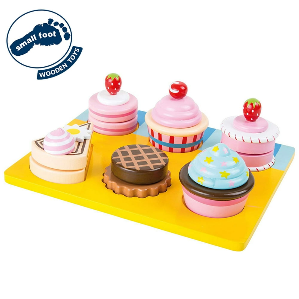 Small Foot Wooden Toys Cupcakes And Cakes Cutting Play Set Walmart