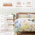 thumbnail image 6 of 3 Piece Floral Hummingbird Duvet Cover Set California King, Microfiber Comforter/Quilt Cover with Corner Ties and 2 Pillowcases, Spring Watercolor Flowers All Season Soft Bedding with Zipper Closure, 6 of 8