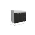 thumbnail image 3 of FM FURNITURE Darien Base Cabinet, Double Door Cabinet, Three Drawers, Four Legs, 3 of 6