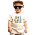 thumbnail image 2 of Groovy 1st Birthday Shirt for Infant Baby Boys Groove Dude Adorable First Birthday Outfit Natural Shirt 18 Months, 2 of 5