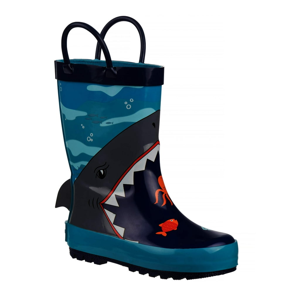 Rugged Bear Rugged Bear Shark Bite Printed Fish Rain Boots (Toddler