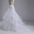thumbnail image 2 of 3-layer Yarn 2-hoops Bride Wedding Dress Long Trailing Skirt Petticoat Elastic f, 2 of 9