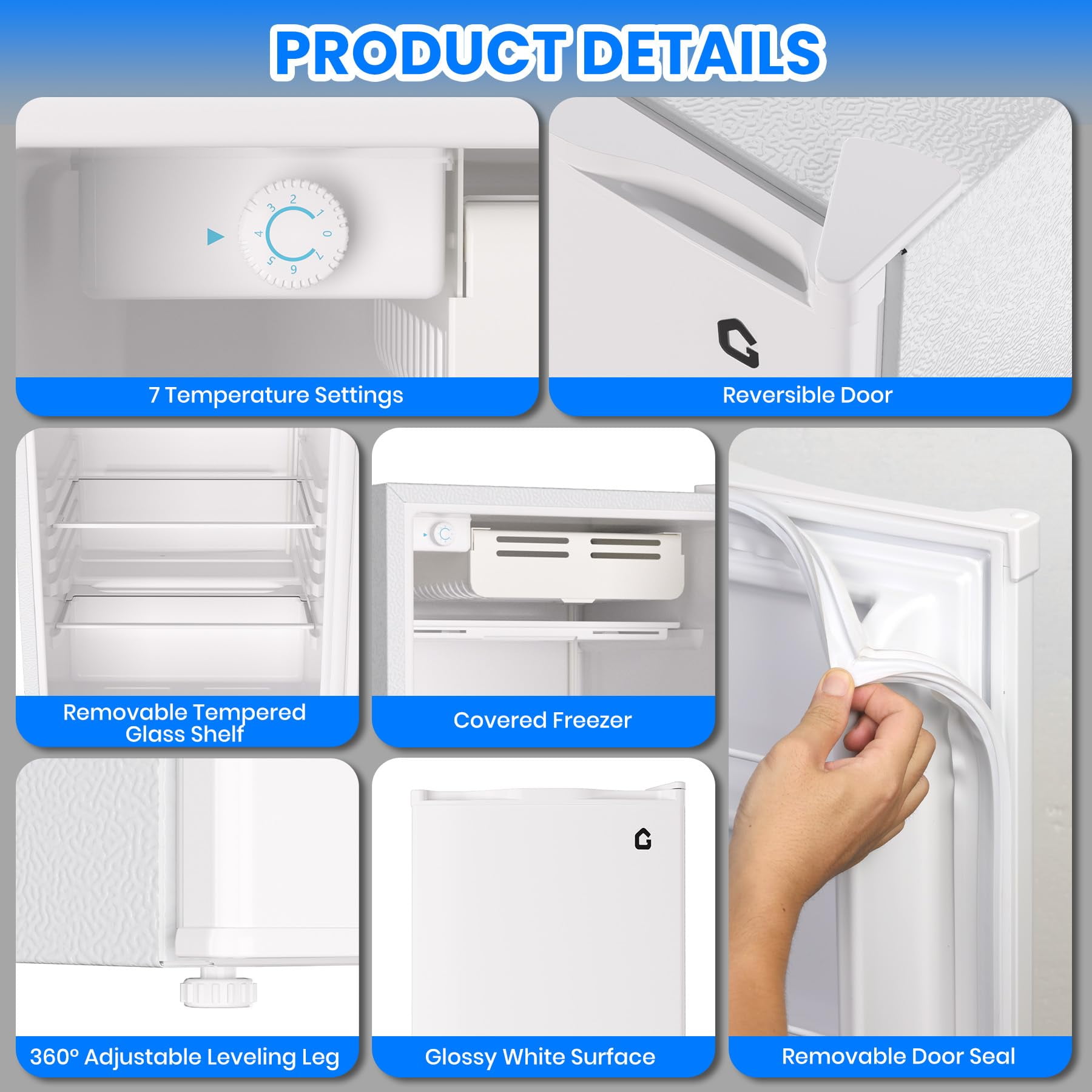 M optimized 4.5 Cu.Ft Mini Fridge with Freezer,127L Compact Refrigerator, Small Refrigerator for Bedroom, Dorm, Office, Apartment, Quiet Freezer