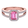 thumbnail image 3 of AoneJewelry 10k Solid Rose Gold Natural Diamond Ring With 2.00 Cttw Natural Pink Topaz and Diamonds (I-J, I1-I2), 3 of 5