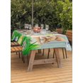 thumbnail image 2 of Outdoor Tablecloth with Umbrella Hole and Zipper, Easter Bunny Rectangle Table Cloth 54x80 Inch Waterproof Tablecloth, Spring Easter Eggs Floral Teal Wood Picnic Table Cover for Patio Camping, 2 of 7