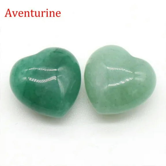 EOEMY 5Pcs Chakra Mini Heart Crystal Pocket Palm Worry Stones Natural Quartz Healing-Aventurine-5Pcs (Random)