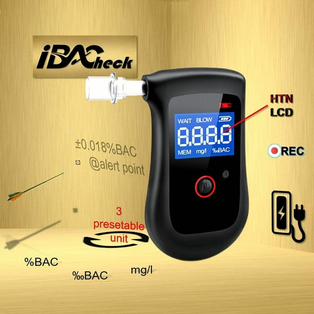 SHAR Electronic breathalyzer. Rechargeable Low Power Consumption  Breathalyzer. Can Do Alcotest 200 Times and 20 Memories… 