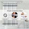 thumbnail image 6 of Abstract Pattern Bathroom Shower Curtain White Black Stripes Wave Waterproof Polyester Shower Curtains with Hooks Geometric Shower Curtain for Modern Home Decorative, 72x72 Inch, 6 of 6