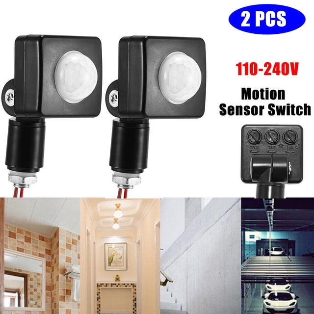 Dsseng 2Pack Ceiling Occupancy Motion Sensor Passive Infrared Technology High Bay Fixture Mount 360 Degree Infrared Motion Activated Switch Replacement Detector(Black)