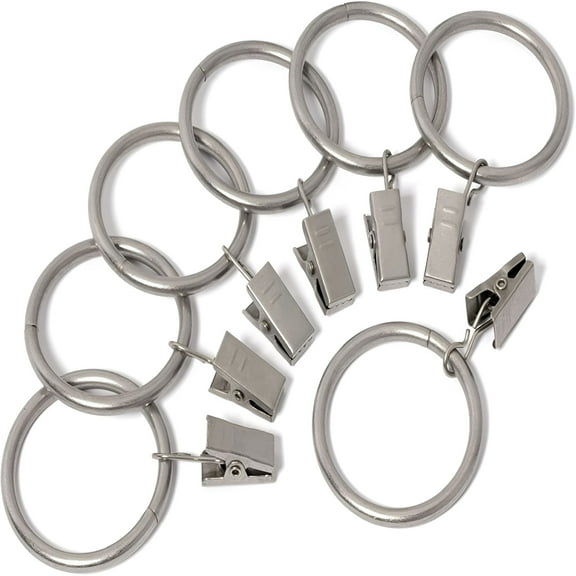 LAMIRO Iron Metal Curtain Clip Rings 2" Interior Diameter Set of 14,Nickel
