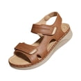thumbnail image 2 of KEVCHE Womens Arch Support Walking Sandals, Comfortable Open Toe Wide Width Orthopedic Sandals, Adjustable Hook Loop Strap Summer Dressy Non Slip Slingback Flat Sandals, 2 of 8