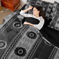 thumbnail image 4 of Castle Fairy Hippie Abstract Aztec Twin Bedding Sets,Black Grey Bedding Comforter Set, 4 of 8